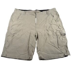 Prana Mens Cargo Hiking Stretch Shorts 38/10 Standard Fit Beige Gorpcore Camp